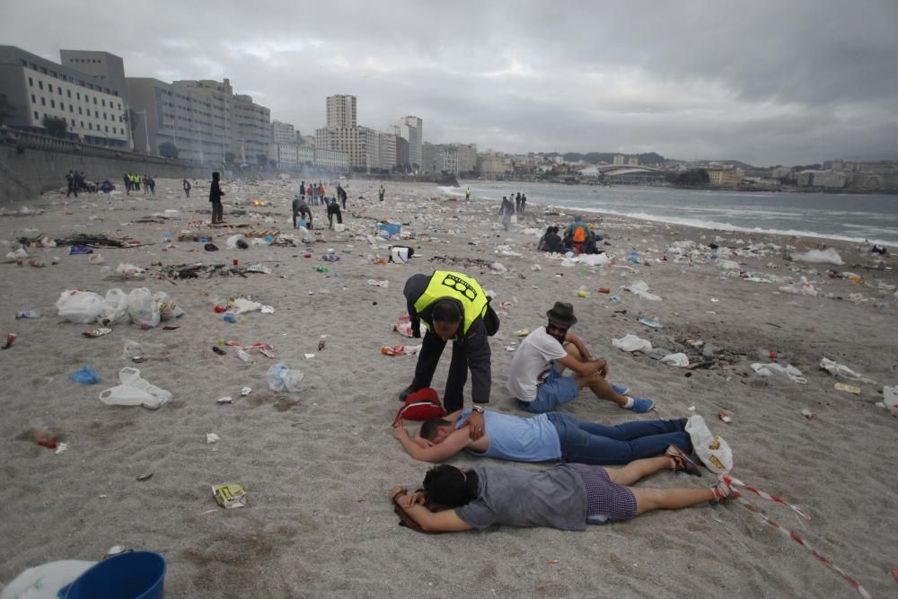 Así amanecieron las playas de A Coruña