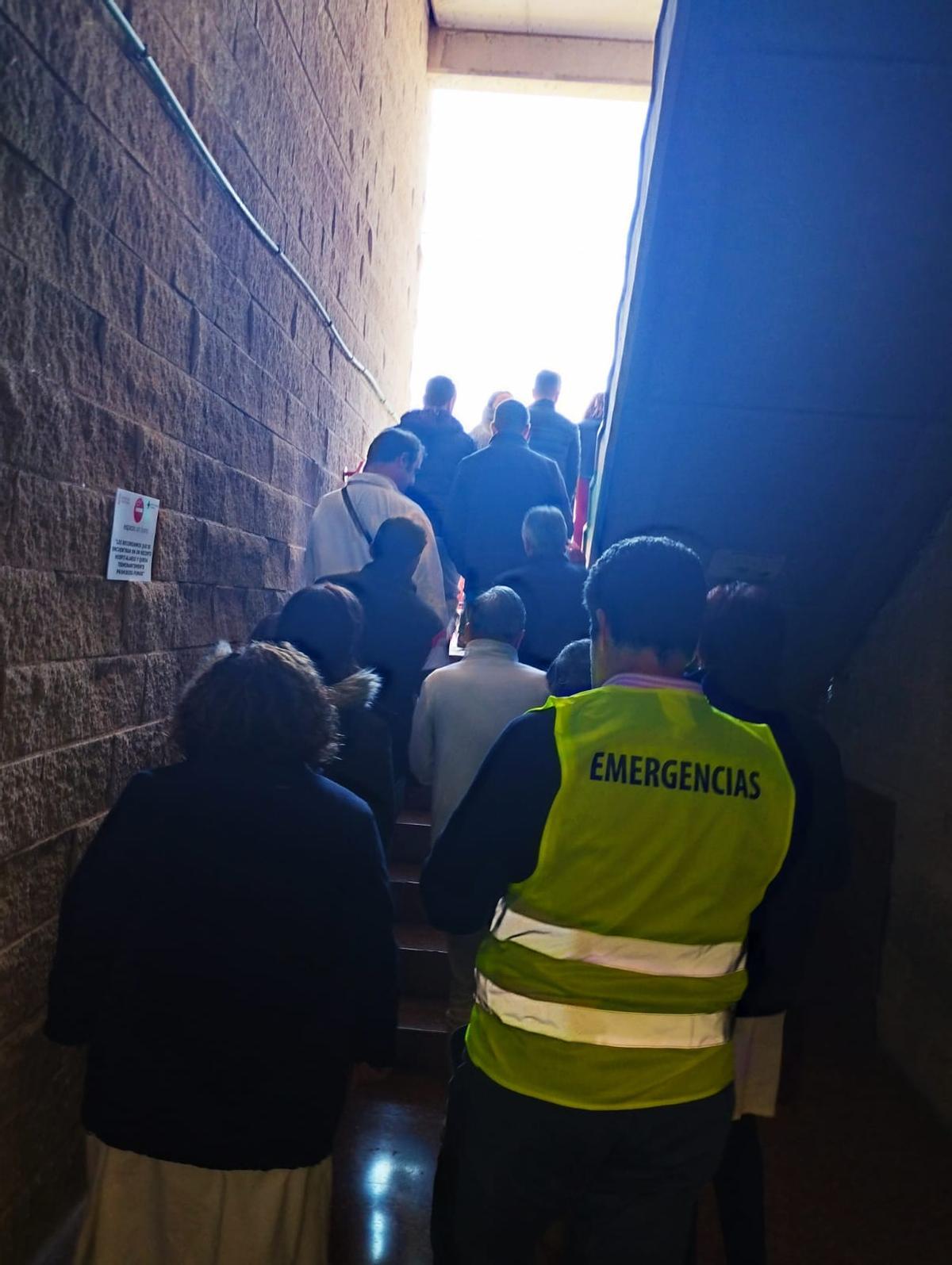 Uno de los momentos de la evacuación