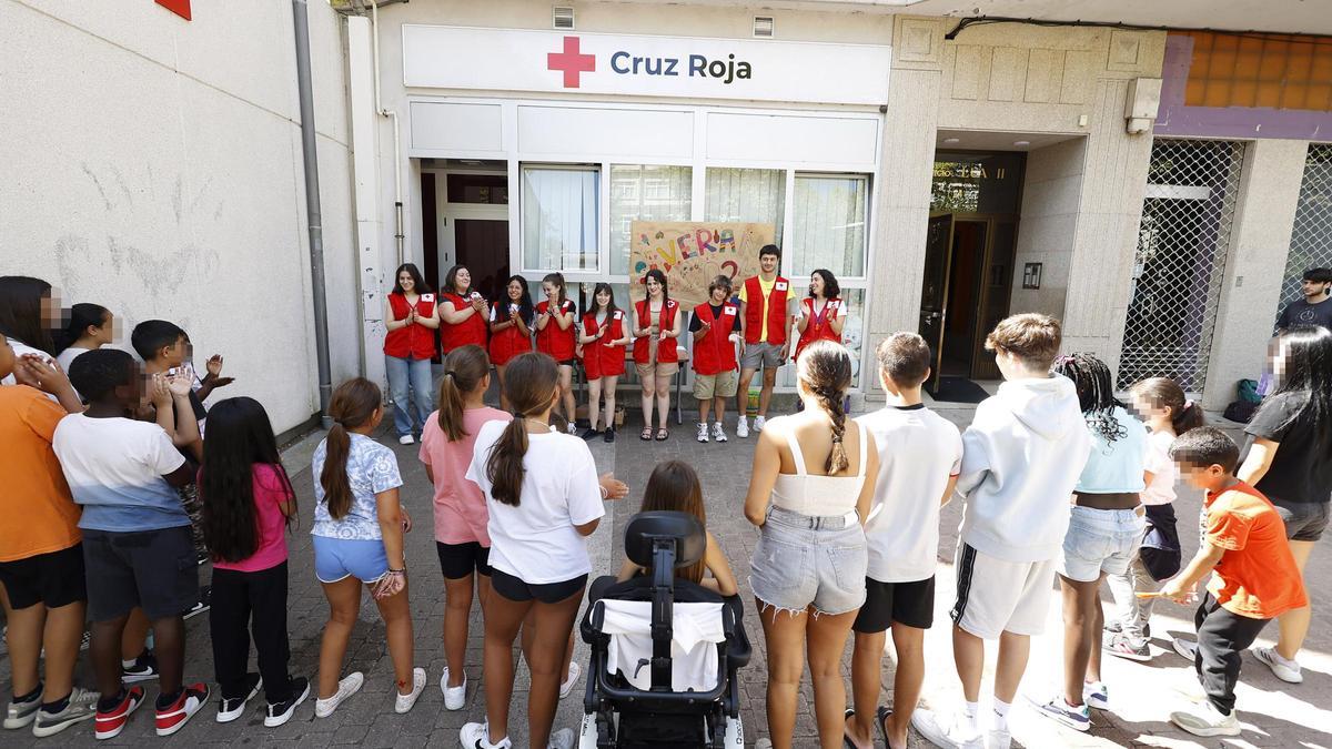 Una actividad con jóvenes de Cruz Roja en Pontevedra.