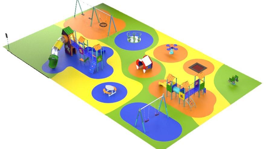 Un paraíso infantil en Grado: así será la nueva zona de juegos del parque de Arriba, que se renovará por completo