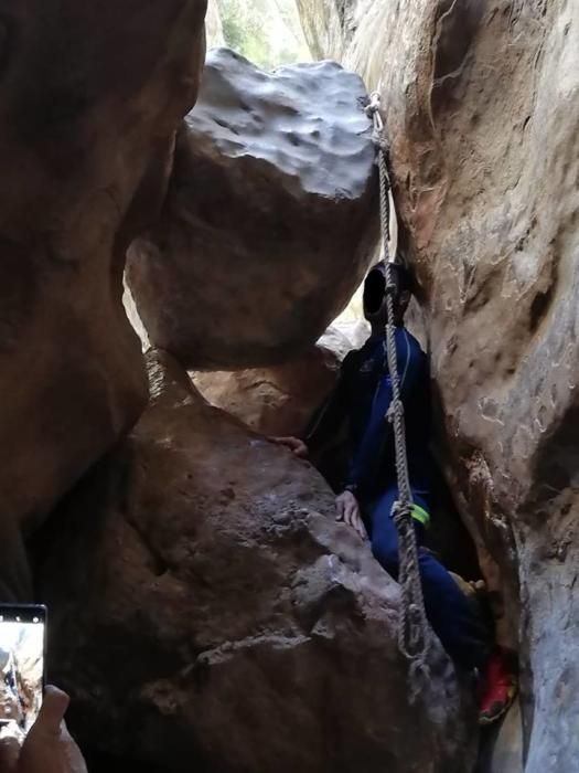 Se desprende una gran roca en el torrent de Pareis