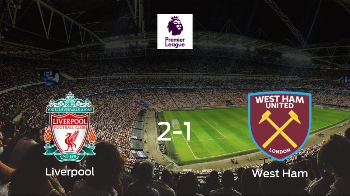 El Liverpool vence en casa al West Ham por 2-1