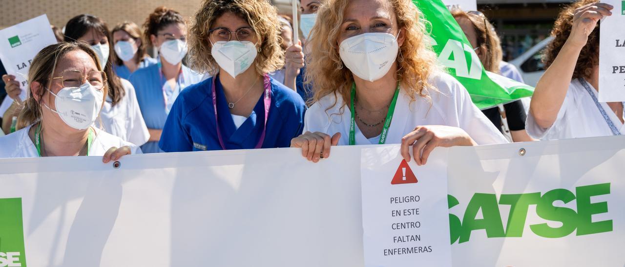 Imagen de la protesta que tuvo lugar días atrás en el Hospital General para reclamar más enfermeras en plantilla.