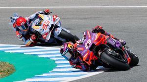 Marc Márquez y Jorge Martín en el Gran Premio de Jerez de MotoGP.