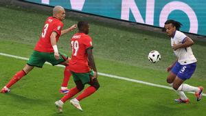 Koundé, en un momento del Portugal - Francia de cuartos de final
