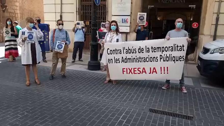 El personal temporal de las administraciones de Castellón reclama estabilidad