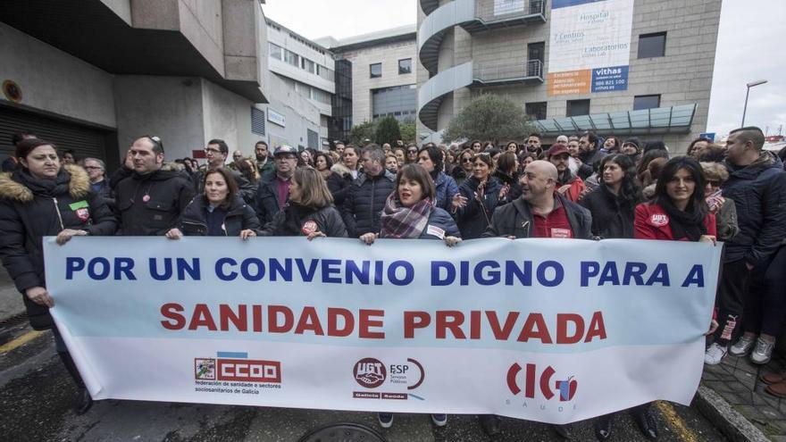 Un momento de la primera protesta. // C. Graña