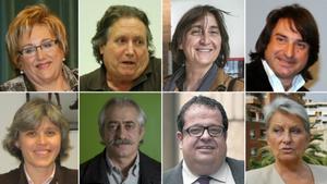 De izquierda a derecha y de arriba abajo, Maite Arqué, Jaume Bosch, Itziar González, Francesc de Dalmases, Carme Porta, Francesc Pané, Joan Ignasi Elena y Carme Laura Gil.