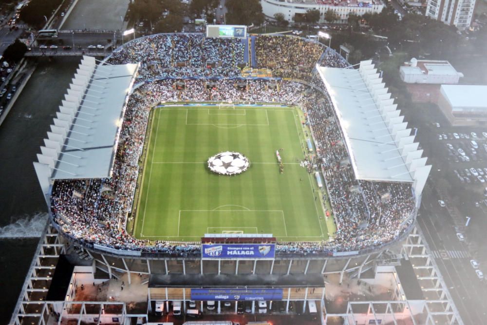 El estadio de La Rosaleda, en la actualidad tras las reformas y mejoras efectuadas en 2010.