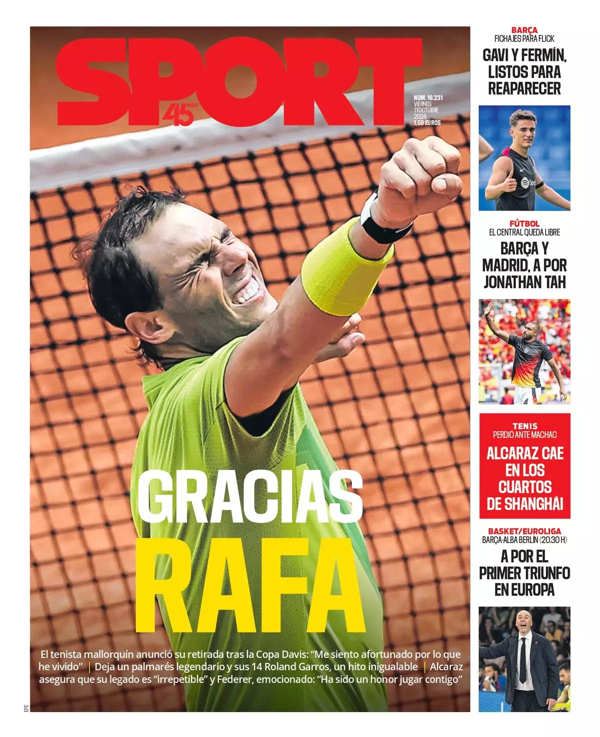 La portada SPORT de hoy, viernes 11 de octubre de 2024