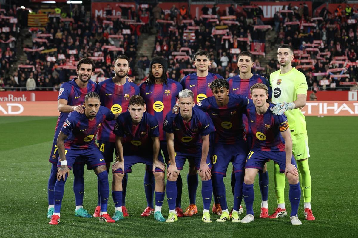 El equipo que presentó Hansi Flick en Montilivi contra el Girona