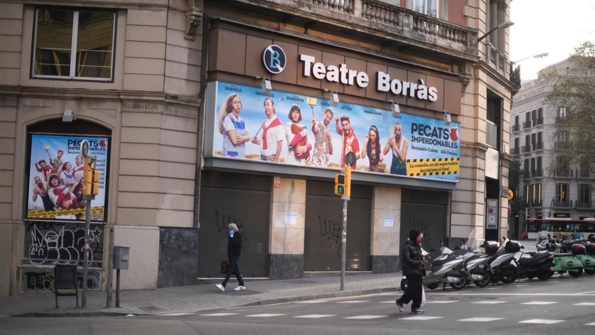 El Teatre Borràs, cerrado por la crisis del coronavirus.