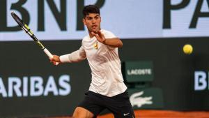 Carlos ALCARAZ (ESP) during the Roland-Garros 2024, ATP and WTA Grand Slam tennis tournament on May 22, 2024 at Roland-Garros stadium in Paris, France - Photo Alexandre Martins / DPPI