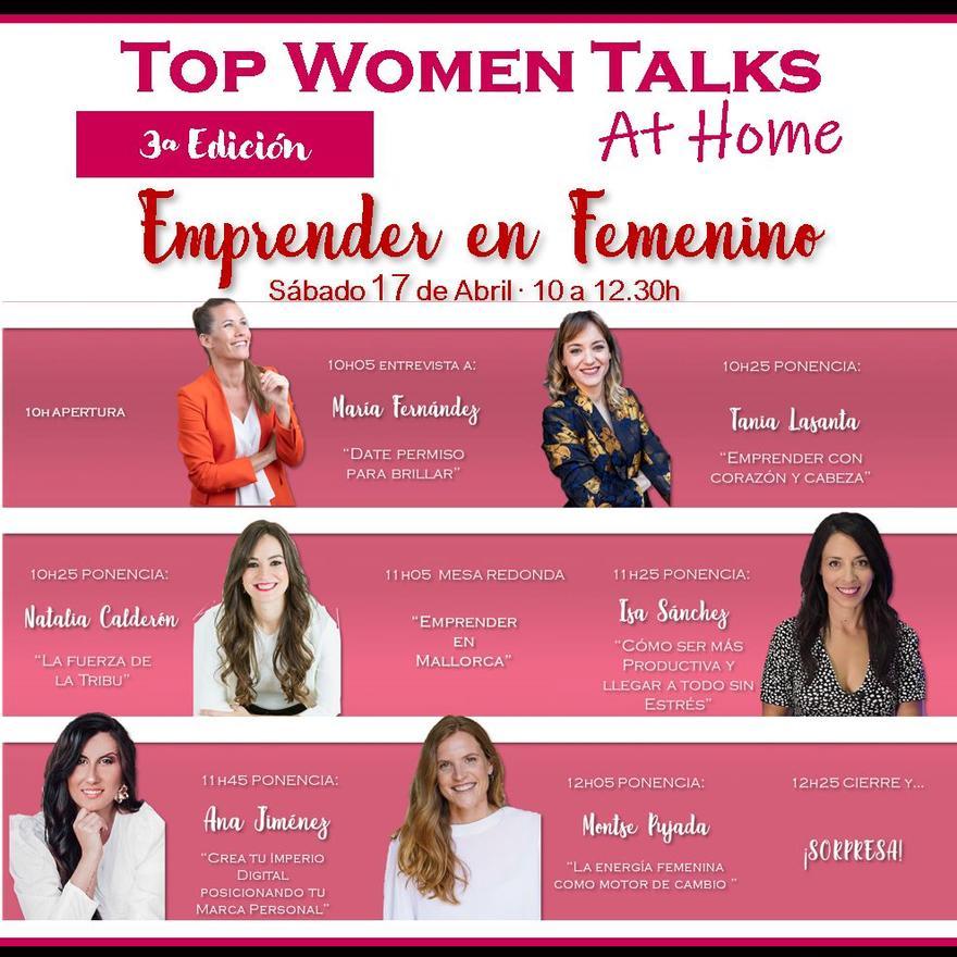 Cartel Programa Top Women Talks at home Emprender en Femenino