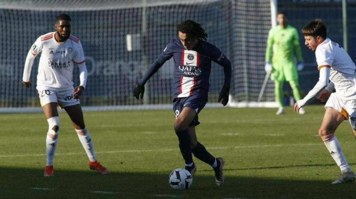 Ethan Mbappé, en su partido con el PSG