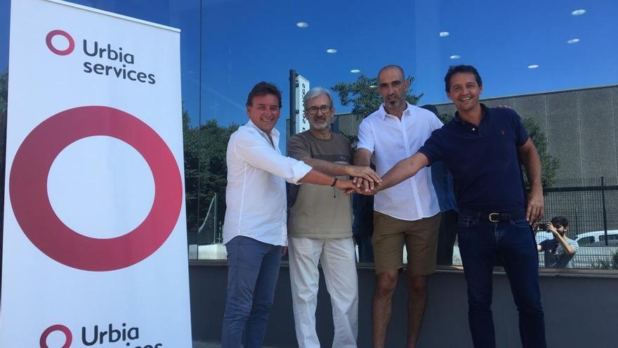 De izquierda a derecha, Toni Jaime, Carlos García, Marcos Dreyer y Tomeu Colom en la presentación de la nueva temporada