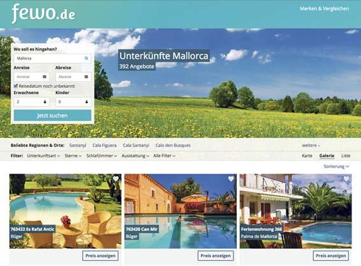 Gewerblich oder nicht? Angebote auf dem Portal fewo.de.