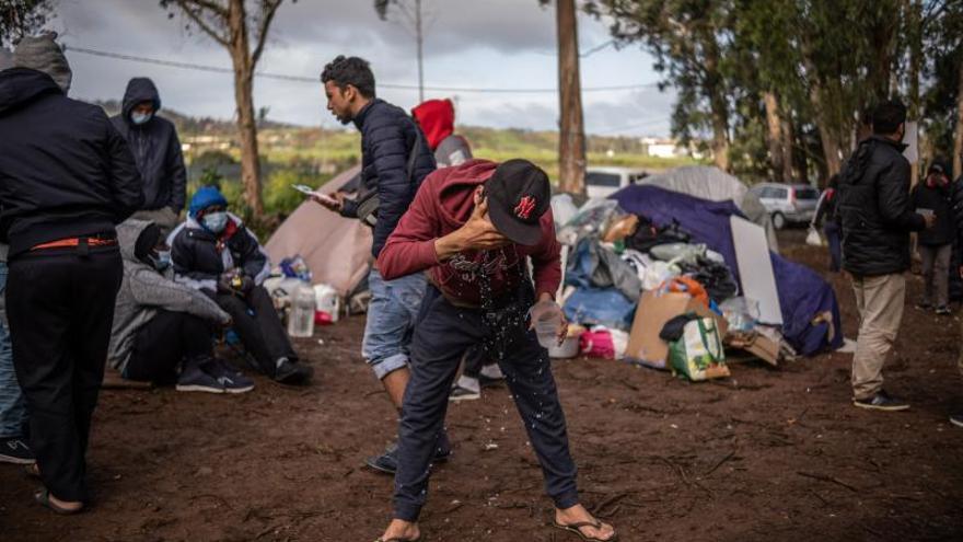 Protestas de migrantes en Las Raíces