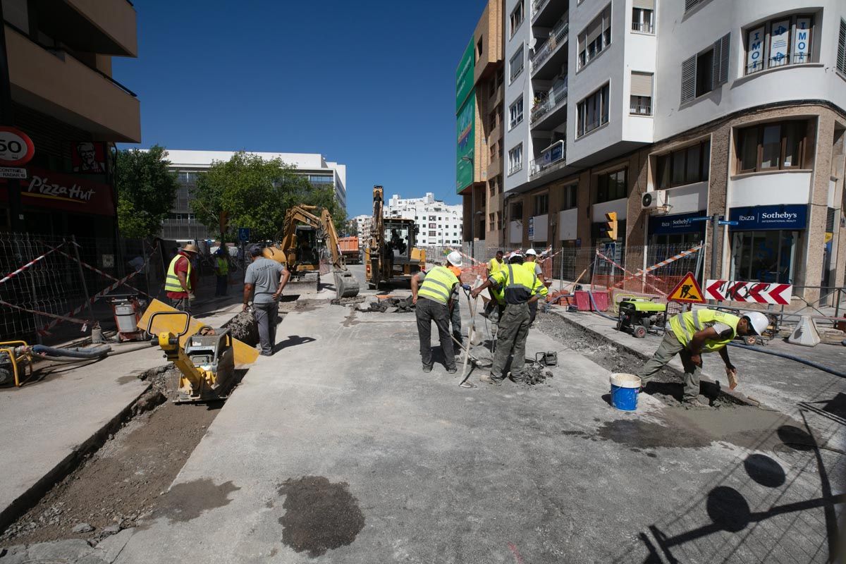 Obras en el centro de Ibiza