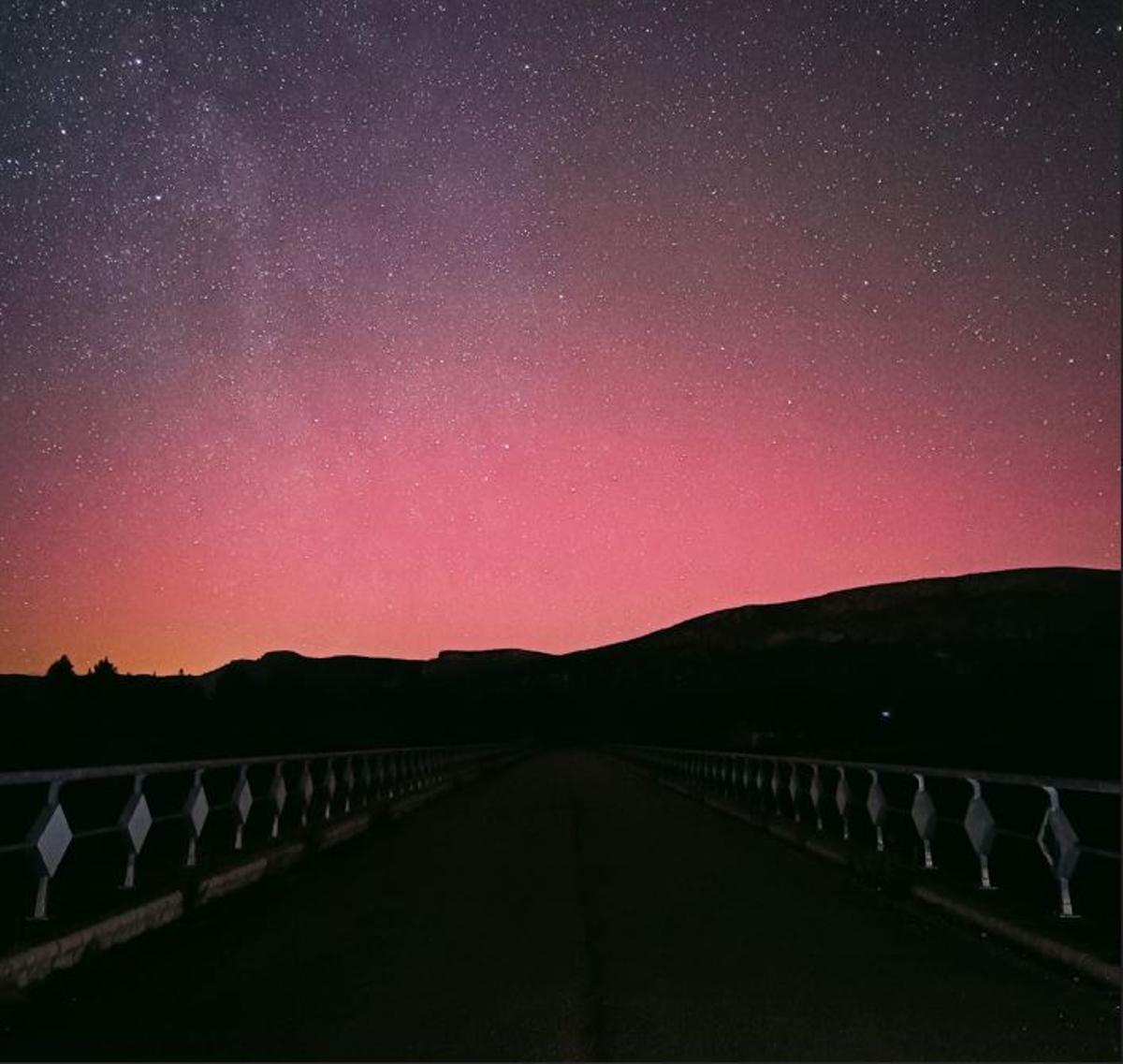 Aurora boreal en Moratalla captada en la madrugada del 20 de enero