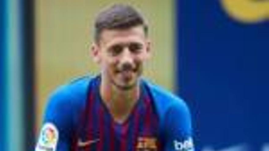 Lenglet, ahir durant la seva presentació.