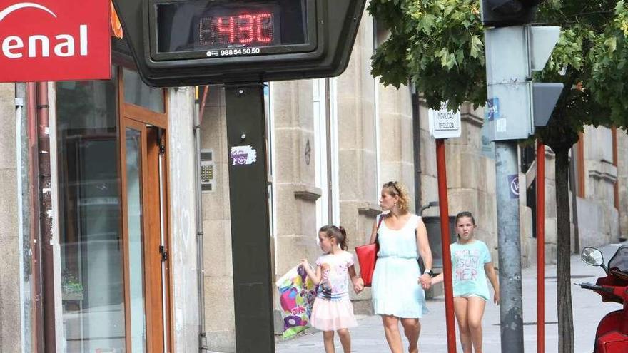 Termómetro en una calle de Ourense.