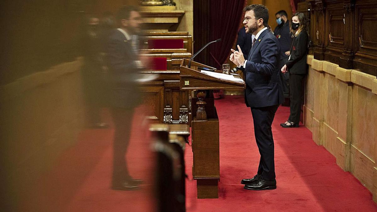 Pere Aragonès, ahir al Parlament