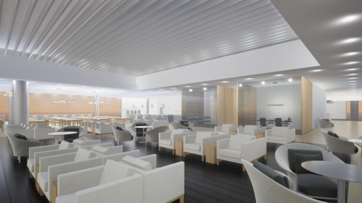 Aspecto que presentará la nueva sala VIP del aeropuerto Alicante-Elche.