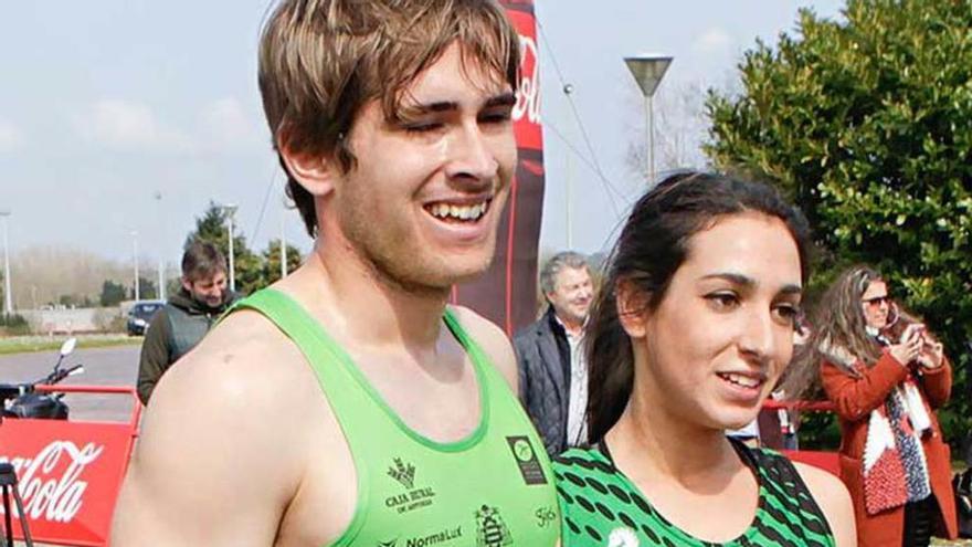 Diego Martínez y Marta Casanova, tras la carrera.