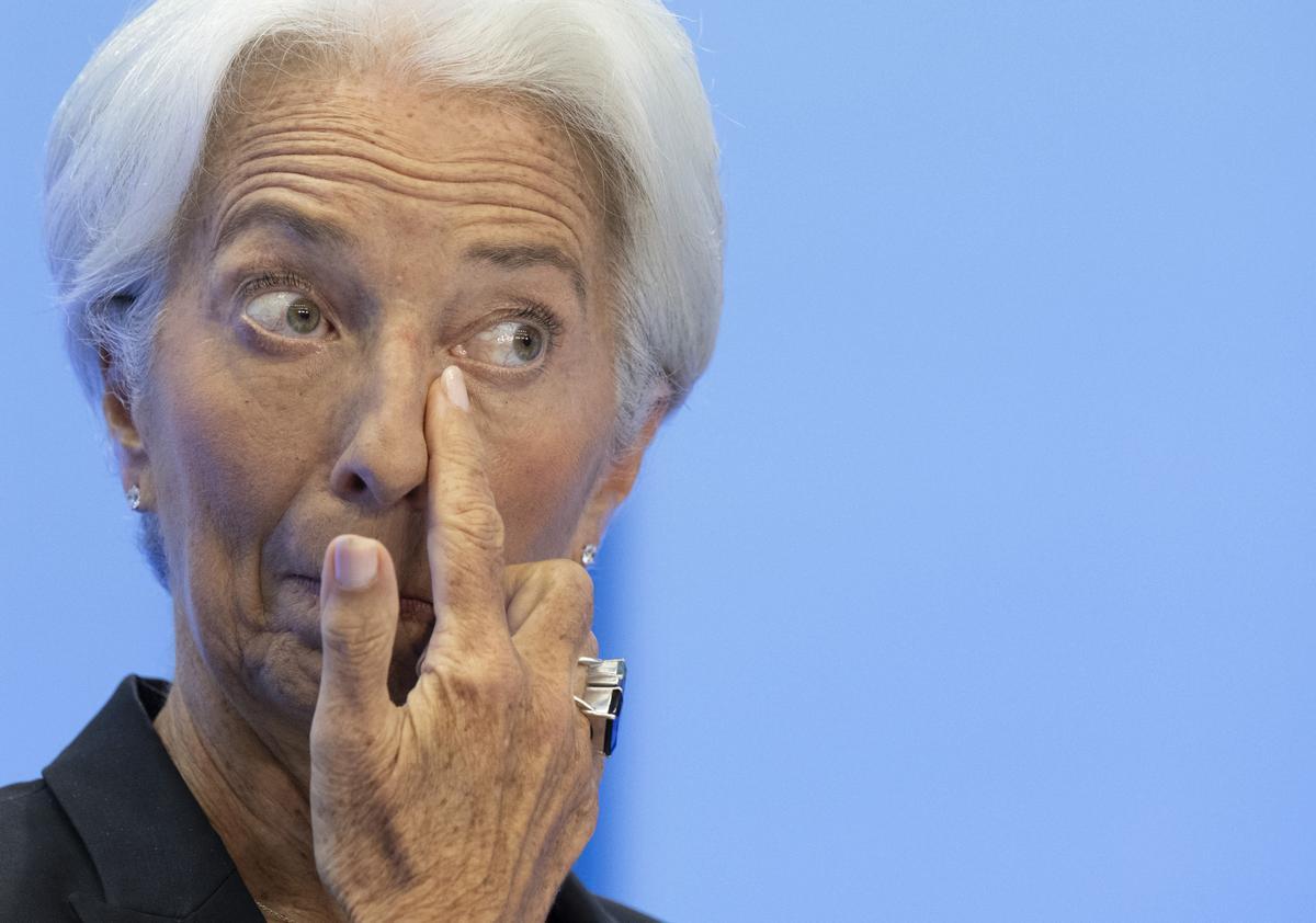 Archivo - FILED - 21 July 2022, Hessen, Frankfurt_Main: Christine Lagarde, President of the European Central Bank (ECB), speaks at the banks press conference. Photo: Boris Roessler/dpa