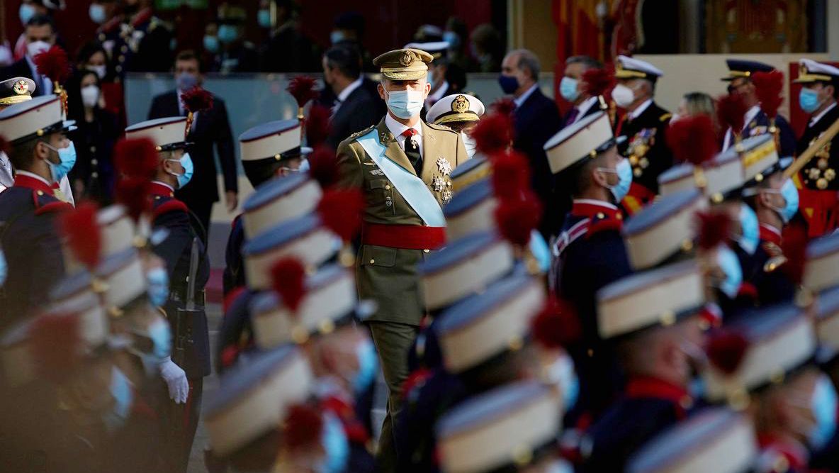 El Rey Felipe VI durante el desfile militar