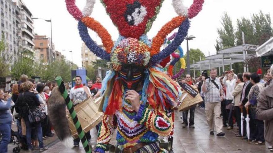 Uno de los desfiles de la mascarada ibérica celebrada en Zamora.