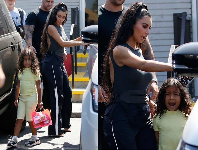 Kim Kardashian y North West en el rodaje de 'Keeping Up With The Kardashians'