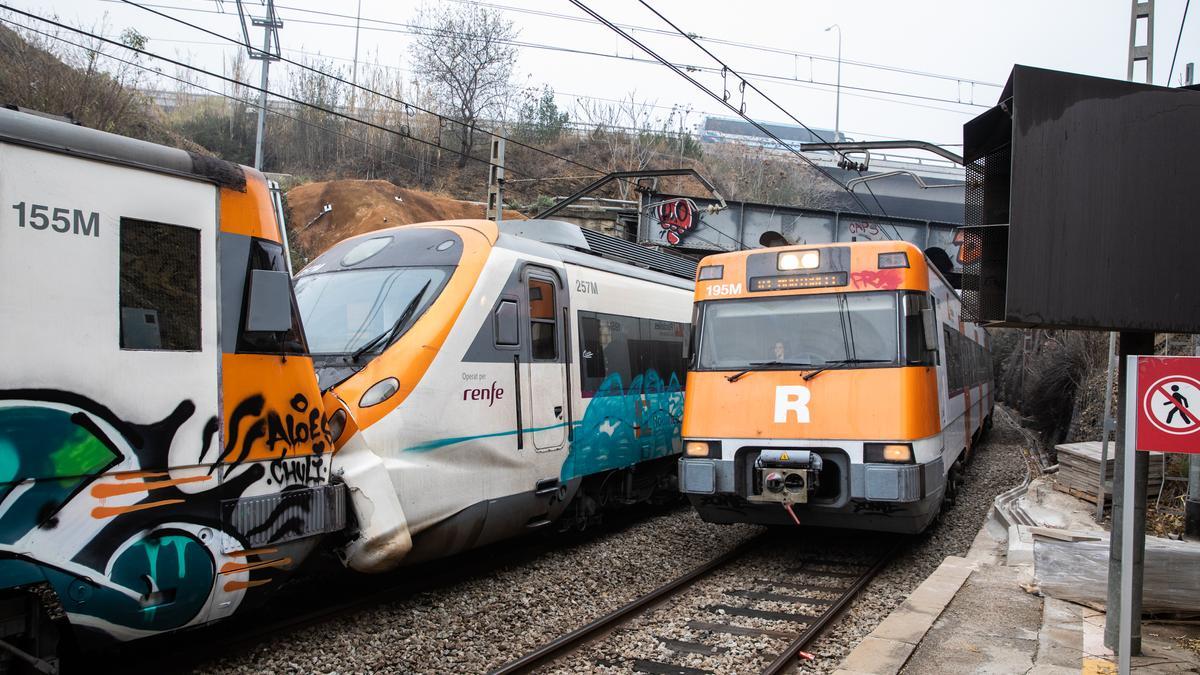 Choque de trenes en la estación de Montcada i Reixac-Manresa.