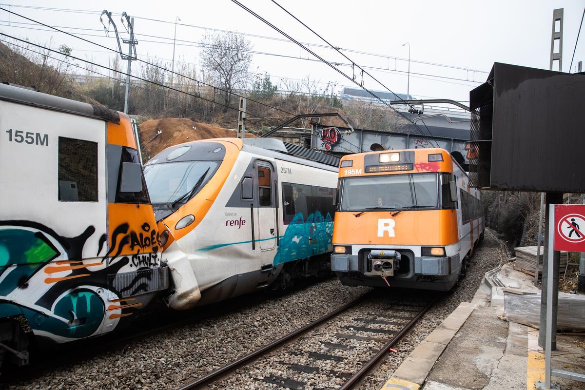 Choque de trenes en la estación de Montcada i Reixac-Manresa.