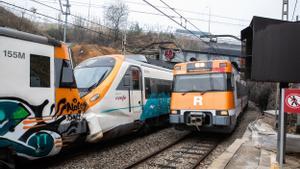 Choque de trenes en la estación de Montcada i Reixac-Manresa.