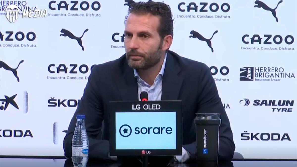 Rubén Baraja, en la presentación como entrenador del Valencia