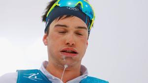 FILE PHOTO: Cross-Country Skiing - Pyeongchang 2018 Winter Olympics - Men’s 50km Mass Start Classic - Alpensia Cross-Country Skiing Centre - Pyeongchang, South Korea - February 24, 2018 - Max Hauke of Austria reacts at the finish line after the race. REUTERS/Kai Pfaffenbach/File Photo