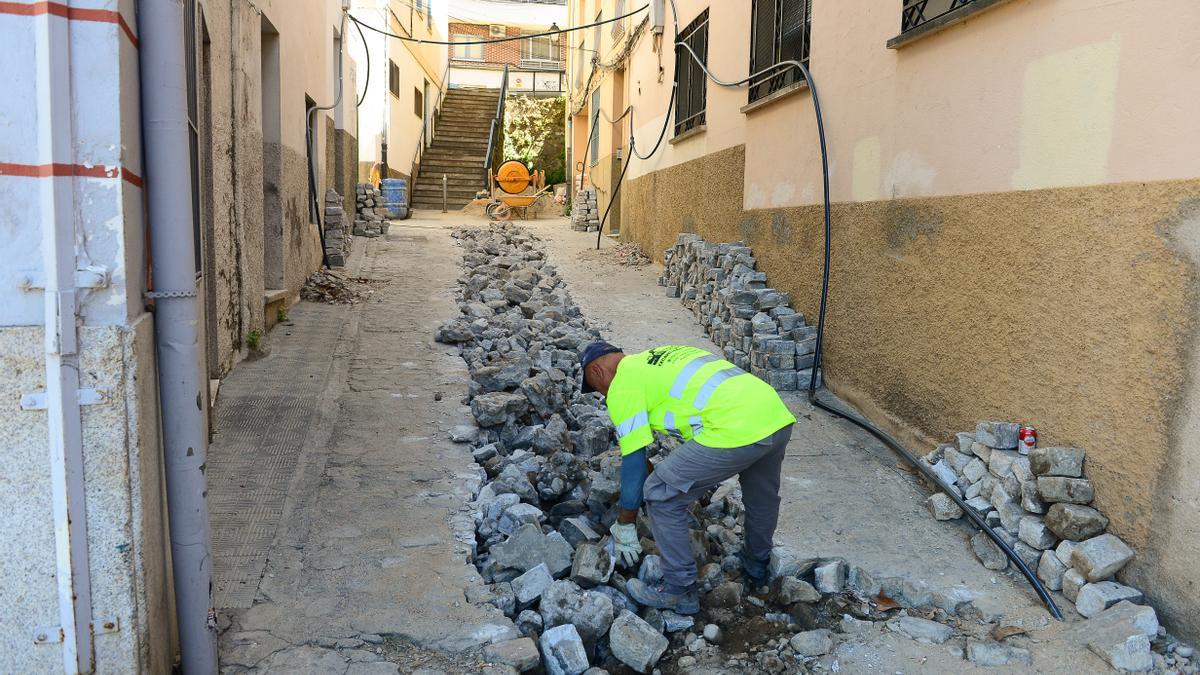 Obras actuales en una calle del centro.