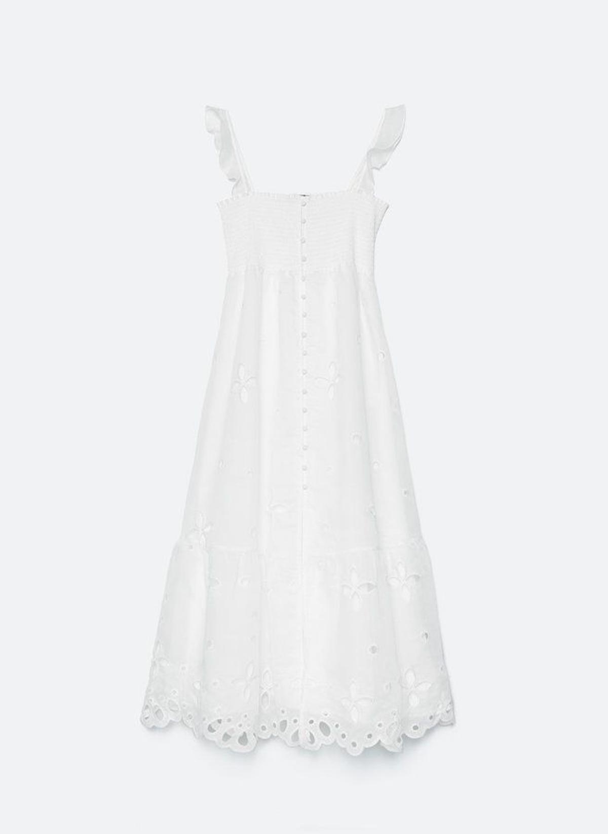 El vestido romántico blanco de organza