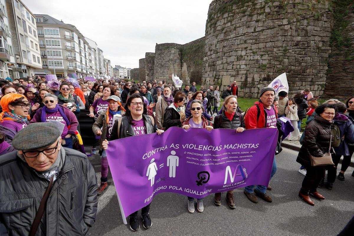 Imagen de archivo de una manifestación contra la violencia machista en Lugo