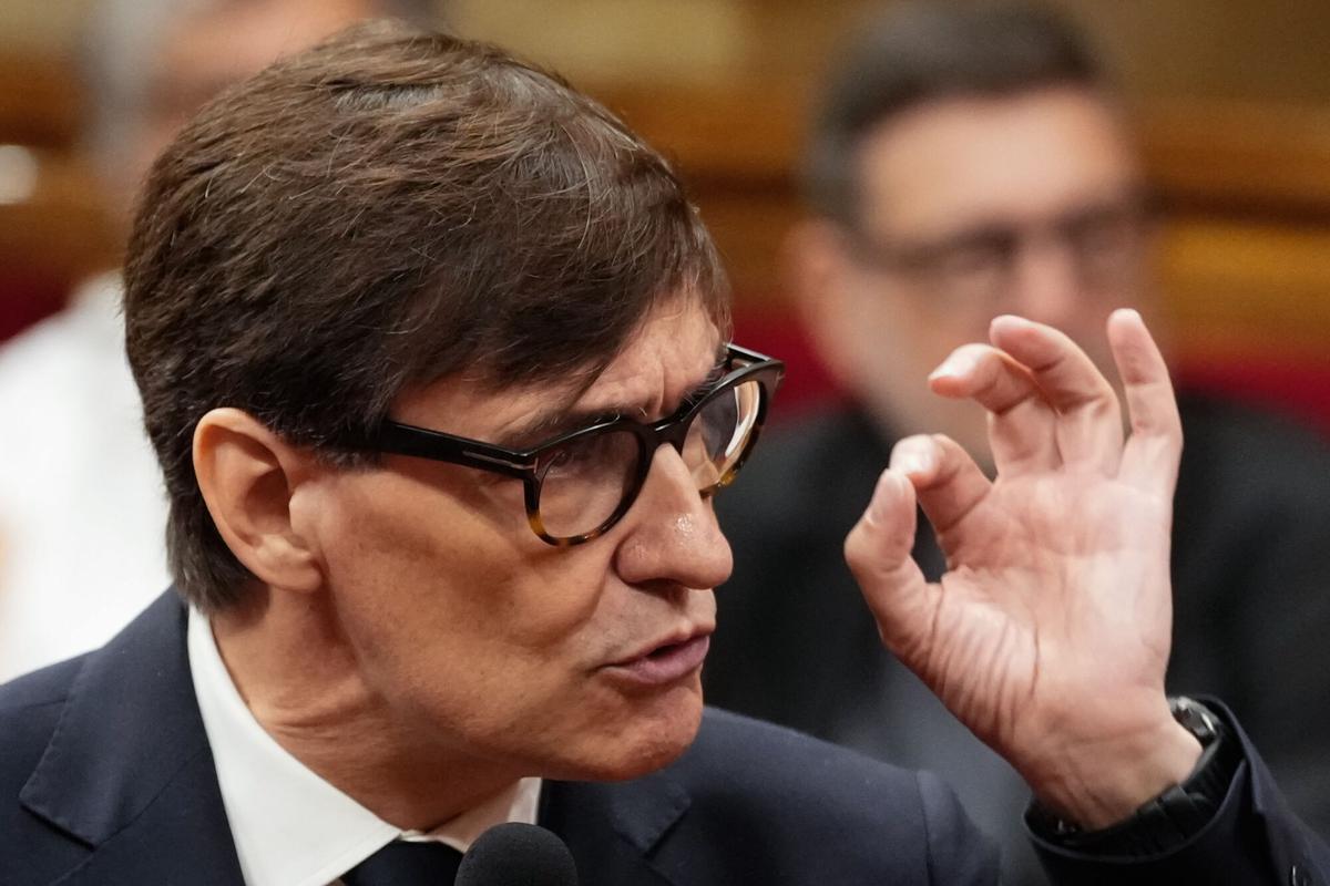 El president de la Generalitat, Salvador Illa, este miércoles en el Parlament