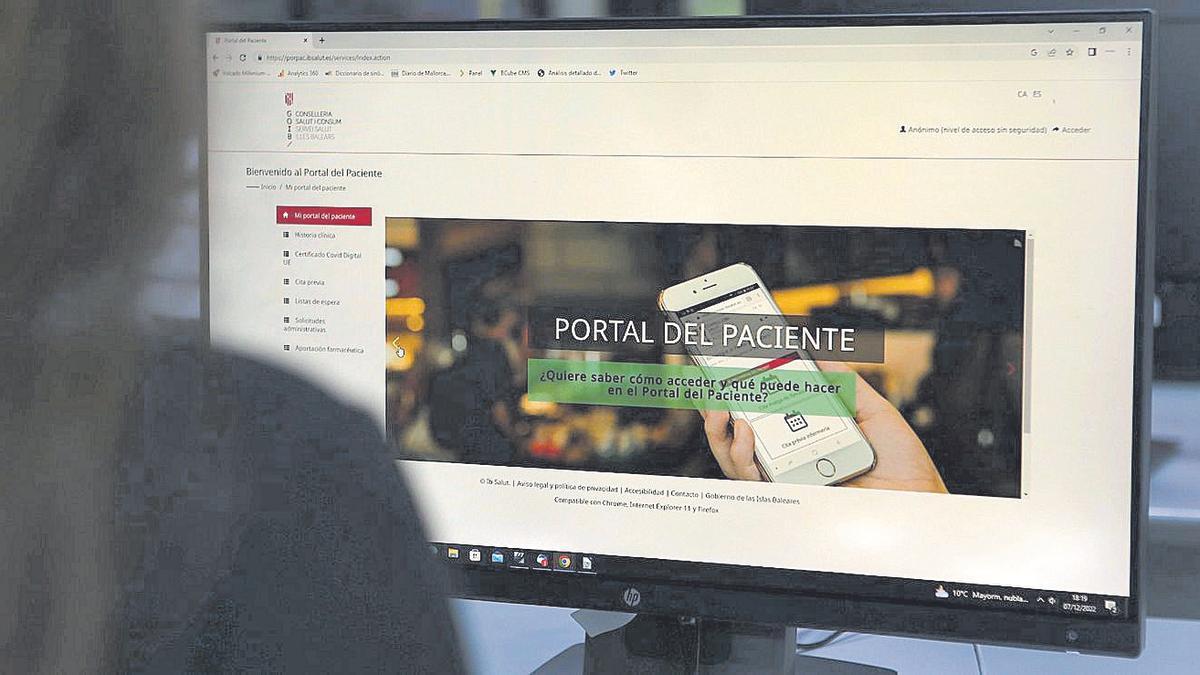 Das digitale Patientenportal von IB-Salut auf einem Computer-Bildschirm.