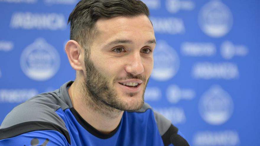 Lucas Pérez hoy en rueda de prensa.