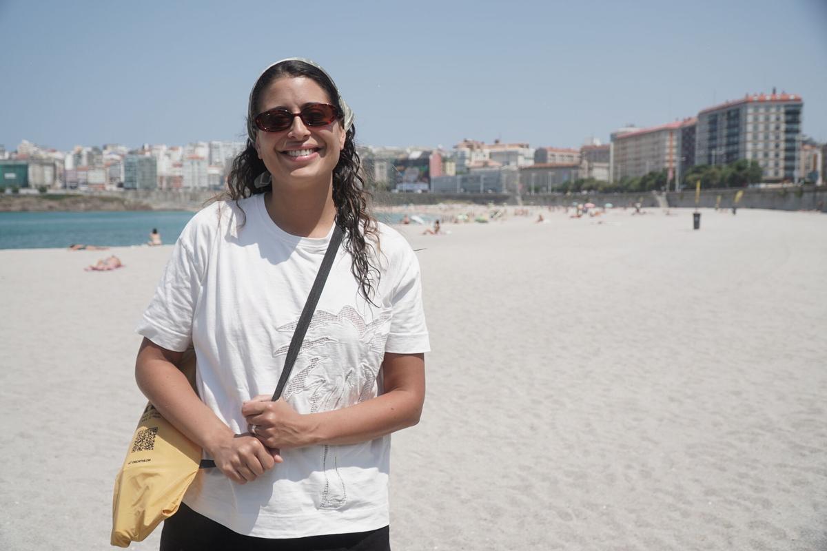 Andrea Canal, usuaria de la playa de Orazán