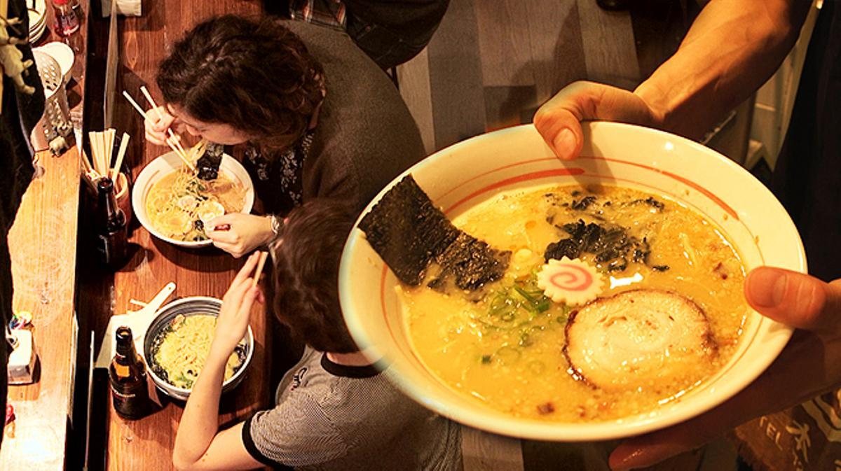 Vídeo de las colas ante el restaurante Ramen-ya Hiro, para comer sopa.