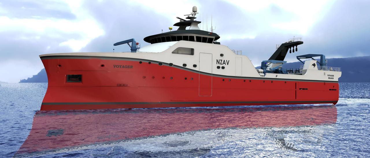 Recreación del buque Voyager, que fabricará Nodosa Shipyard para Talley's Limited
