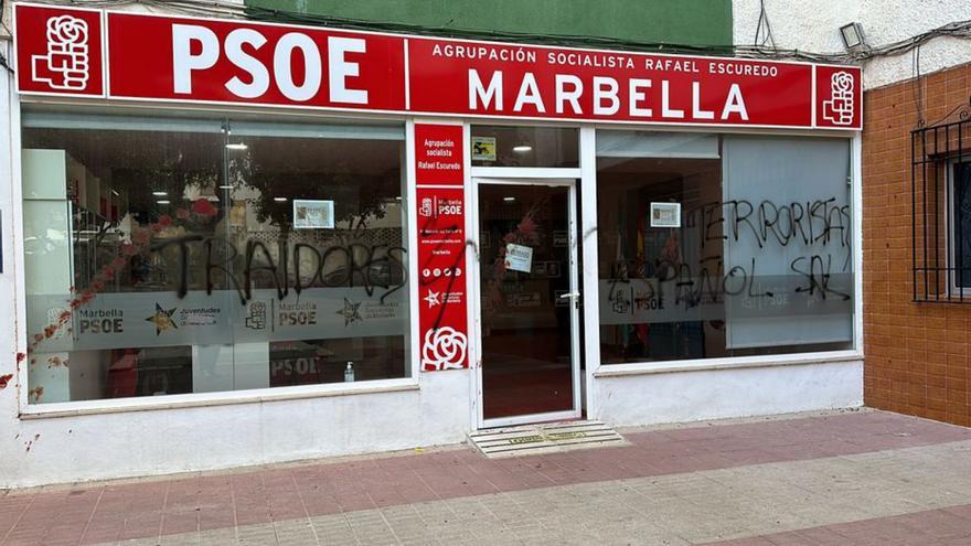 Actos vandálicos en la sede del PSOE de Marbella