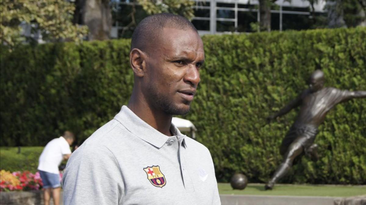 Abidal durante su visita a la gira blaugrana en Estados Unidos