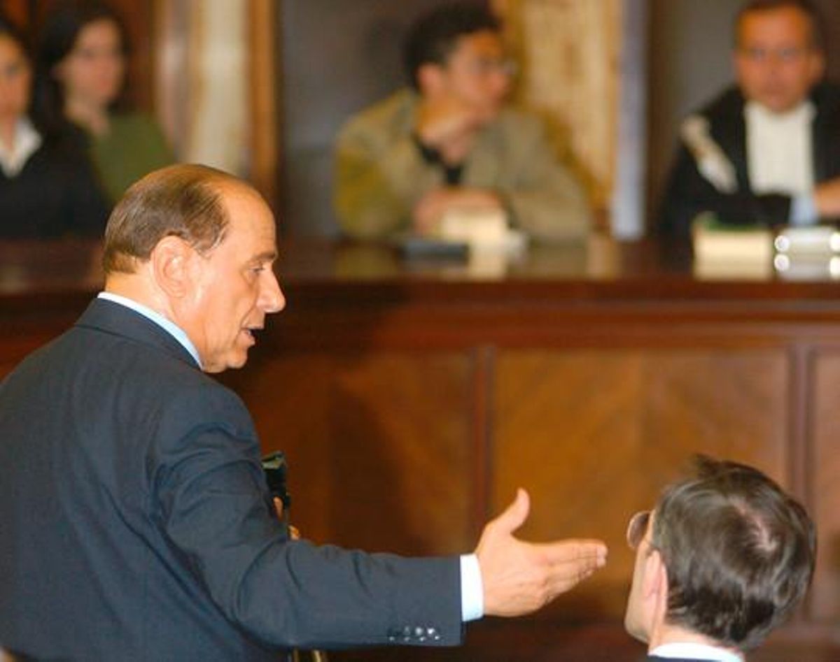 Silvio Berlusconi, al jutjat milanès que el va processar, el maig del 2003, per suborn de jutges.